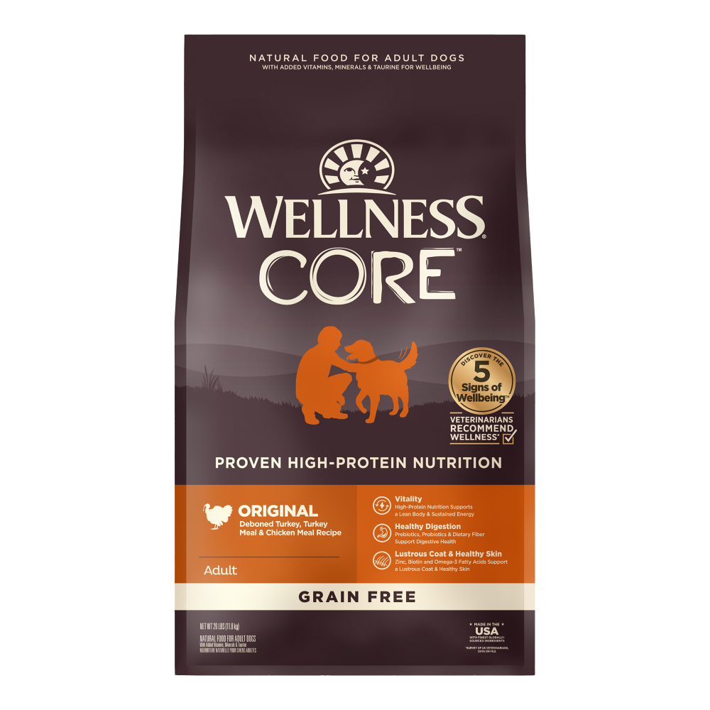 Wellness Core Original Chicken & Turkey Grain Free Adult Dry Dog Food ...